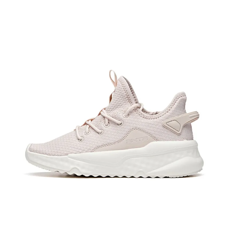 Anta Life Collection Cushioning Wear Resistant Low Top Sports Casual Shoes Women's Dusty Pink White-0