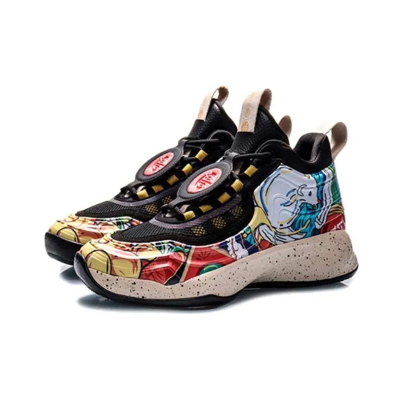 LiNing CF Mouse Bite Sky Open Non slip Lightweight Mid Top Casual Shoes Men's Multicolor-2