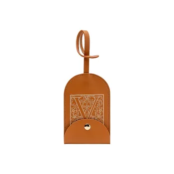 VANESSA HOGAN Cow Leather Key Pouch Small Size Women's Brown/Gray/White