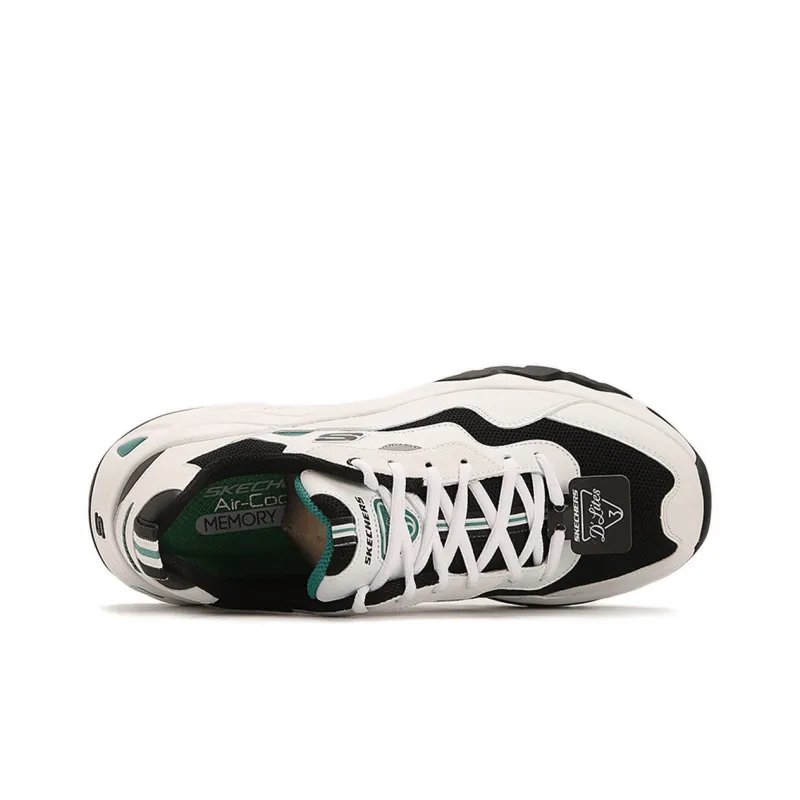 Skechers D'Lites Wear-resistant And Lightweight Low-Top Casual Shoes Men's Black White-2