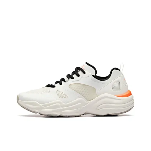 Anta Life Collection Cushioned Slip Resistant Breathable Lightweight Low Top Casual Shoes Men's White Black Orange