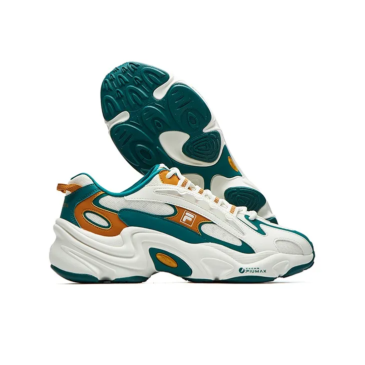FILA FUSION Pantera Cushioning Anti Slip Wear Resistant Breathability Low Top Casual Shoes Men's Alpine Green-5