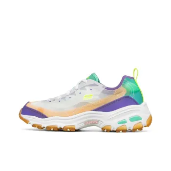 Skechers D'LITES 1.0 Cushioned Slip Resistant Abrasion Resistant Breathable Low Top Casual Shoes Women's Purple Green
