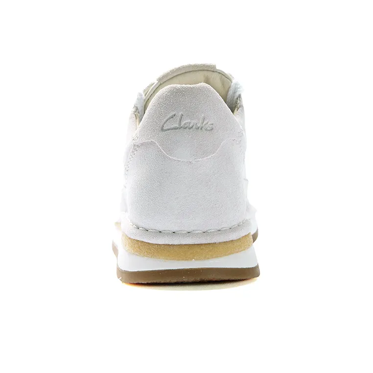 Clarks CraftRun Lace Low Top Sports Casual Shoes Women's White Light Gray-4