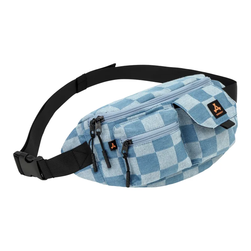 KONADCT Nylon Shoulder Bag, Fanny Pack, Crossbody Bag, Sling Bag Unisex Black/White-16