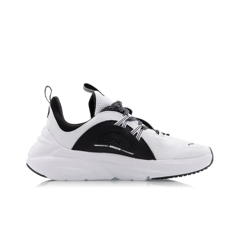 LiNing Spark Slip Resistant Cushioning Wear Resistant Low Top Sports Casual Shoes Women's Black White-1