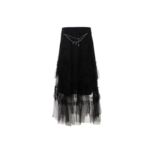 LOFT SHINE Casual Long Skirts Women's Black