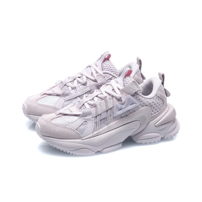 LiNing Nebula M1 Cushioning Anti Slip Wear Resistant Breathability Low Top Sports Casual Shoes Women's Gray Purple-2