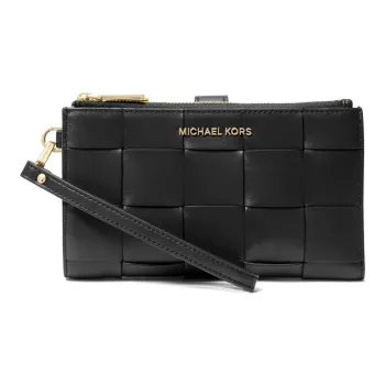 MICHAEL KORS Adele Leather Wrist Bag Wallet Women's Black