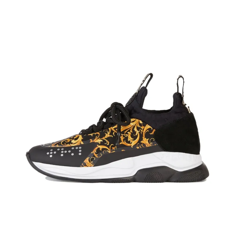 VERSACE Cross Chainer Baroque Print Black White Women's-0