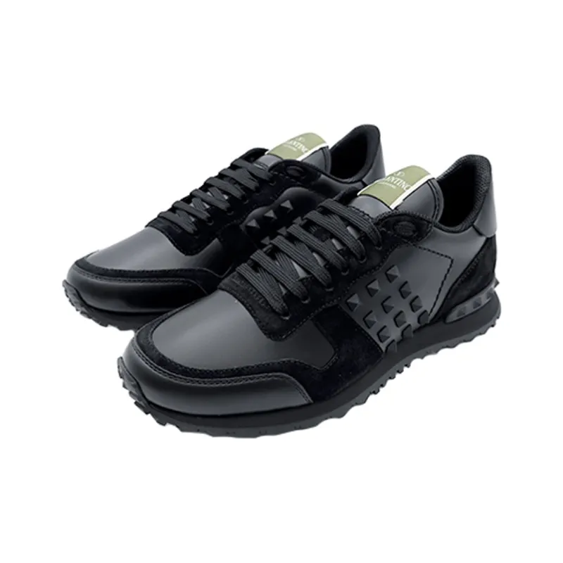 Valentino Garavani Rockstud Rockrunner Leather Black Black-1