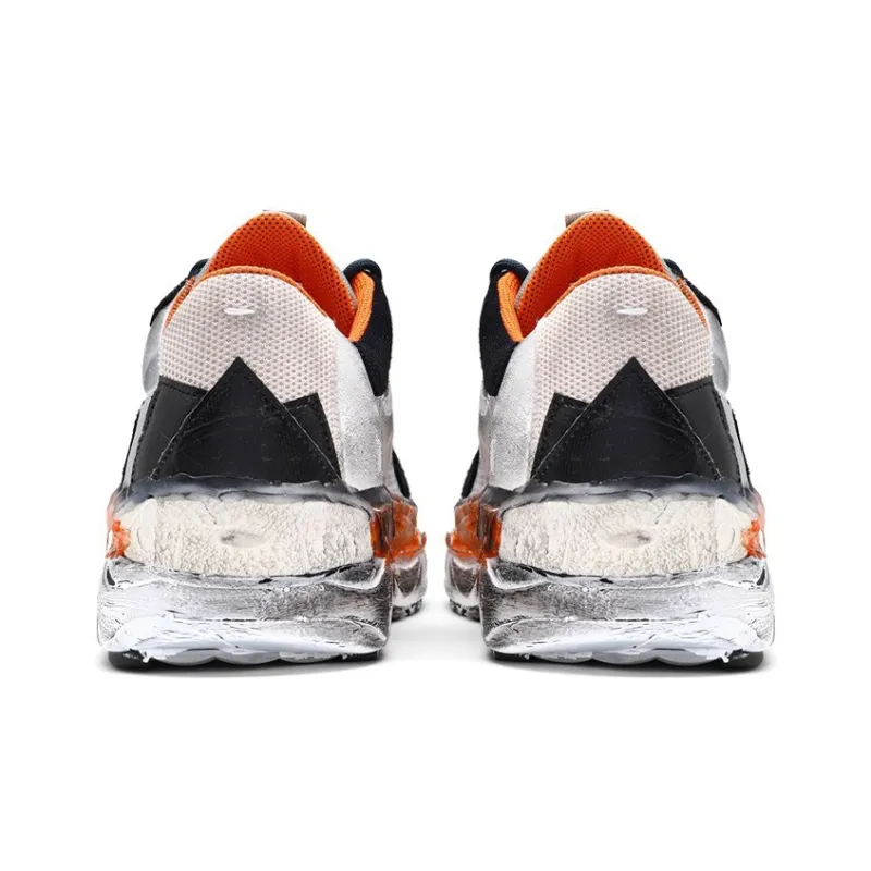 Maison Margiela Low Top Casual Shoes Men's Gray Black Orange-4