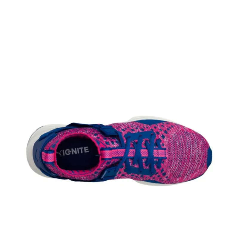 PUMA IGNITE Evoknit Anti-Slip And Wear-Resistant Lightweight High-Top Casual Shoes Women's Pink Blue-4