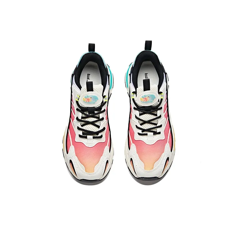 Anta Life Collection Millennium Glacier Anti Slip Wear Resistant Low Top Sports Casual Shoes Women's White Black Green-2