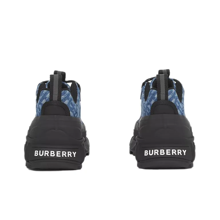 Burberry Arthur Monogram Print Denim Black Women's-4