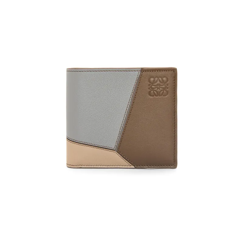 LOEWE Puzzle Calfskin Wallet Men's Asphalt Gray/Winter Brown-0