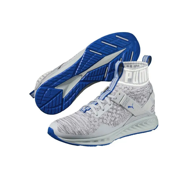 PUMA IGNITE EvoKNIT Cushioning Coverage High-Top Running Shoes Men's Gray-4