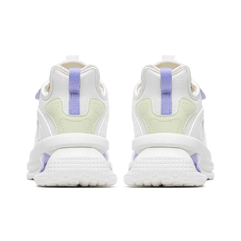 Anta Cushioning Anti Slip And Wear Resistant Low Top Sports Casual Shoes Unisex White Purple-3