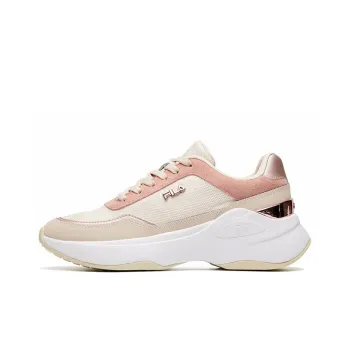 FILA Cushioned Wear Resistant Height Increasing Low Top Casual Shoes Women's Nude Pink