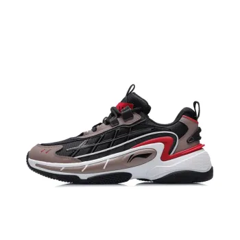 LiNing Nebula Cushioned Anti Slip Wear Resistant Breathable Lightweight Low Top Sports Casual Shoes Black brown red