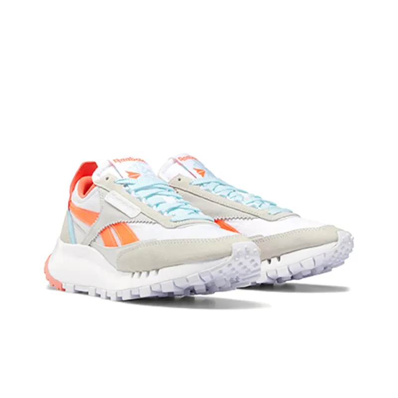 Reebok Classic Leather Legacy White Orange Flare Women's-2