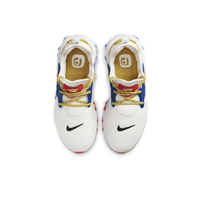 Nike React Presto Low Top Casual Shoes GS White Blue Yellow-3