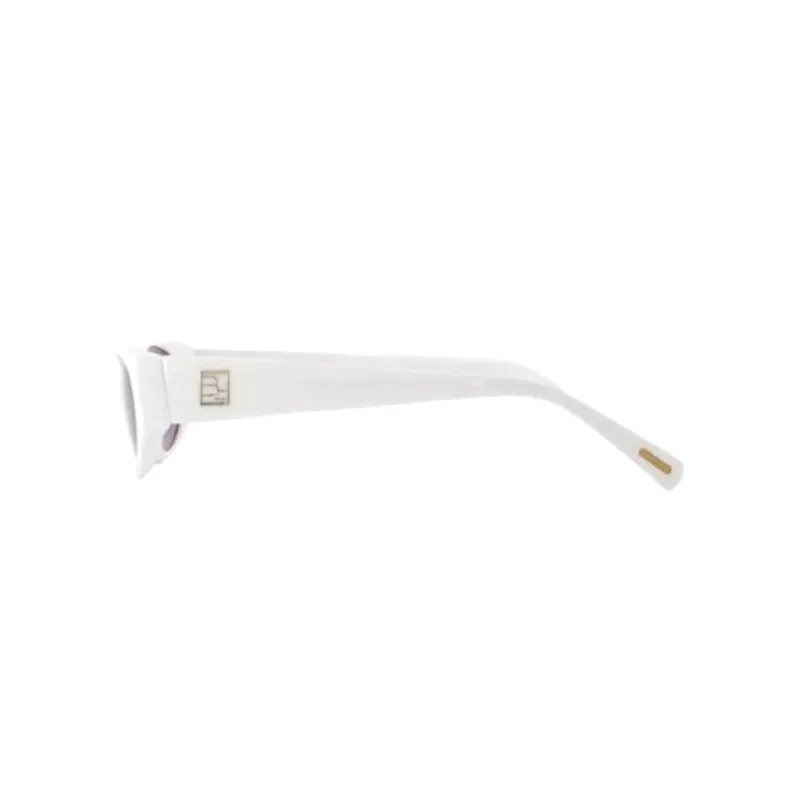 By Far Plate Frame Irregular Shape Sunglasses Women's White-1
