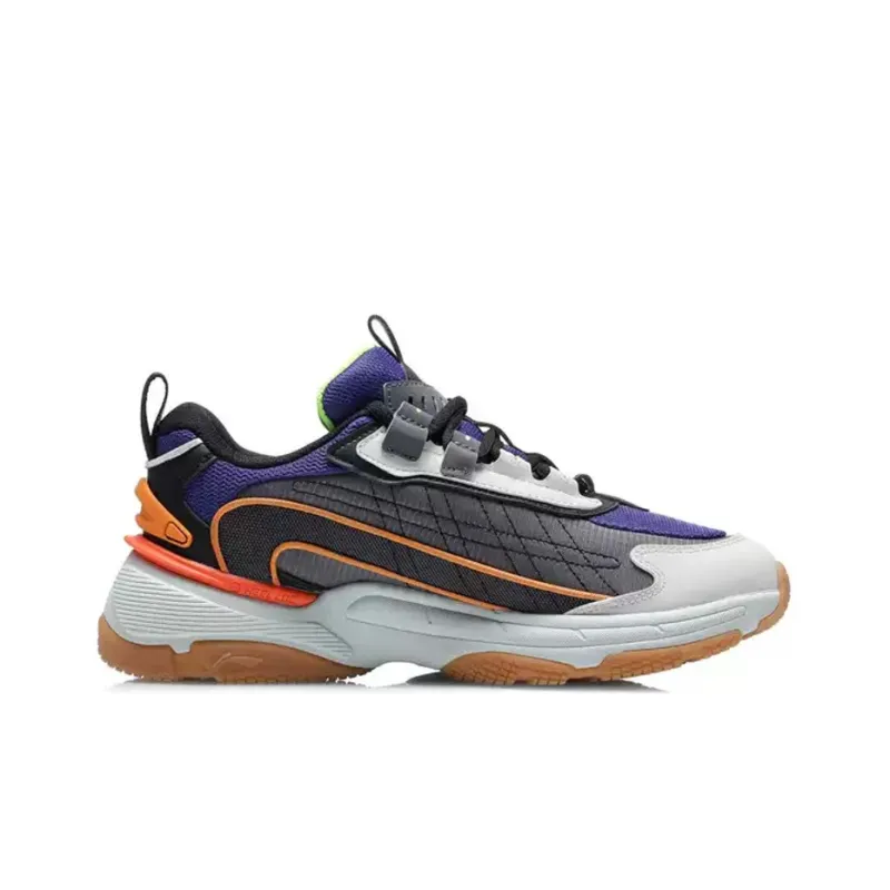 LiNing Nebula Cushioning Anti Slip And Wear Resistant Low Top Sports Casual Shoes Men's White Blue Orange-1