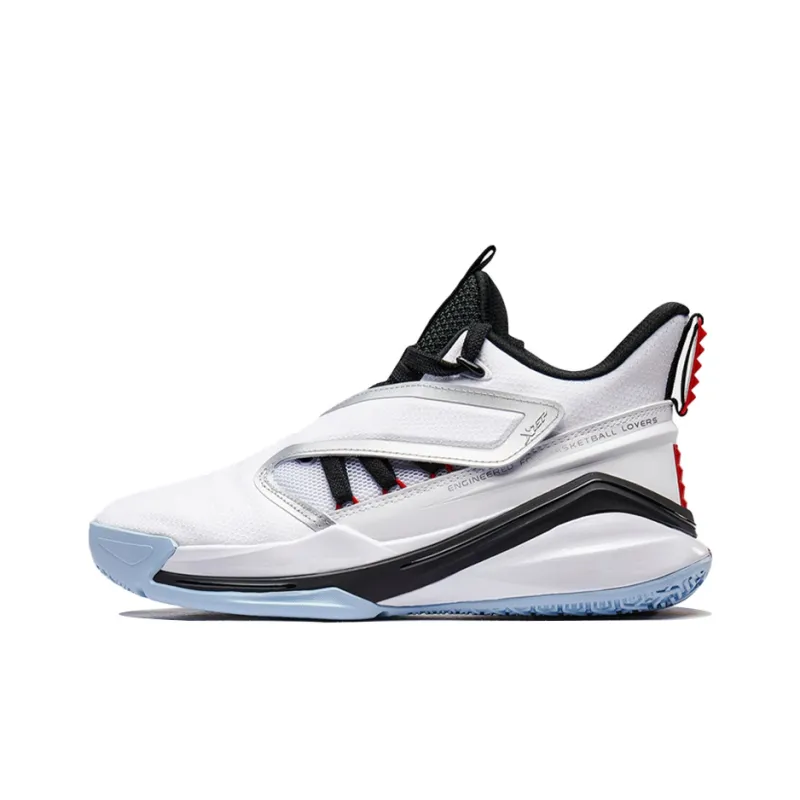 XTEP Cushioned Slip Resistant High Top Sports Casual Shoes Men's White Black-0