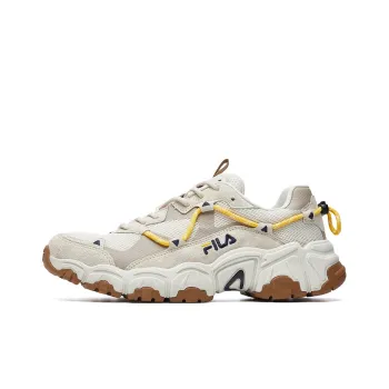 FILA Cat Claw Slip Resistant Breathable Low Top Casual Shoes Men's Gray White Yellow