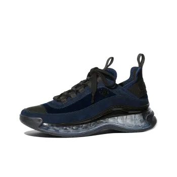 CHANEL Women's Velvet Calfskin Grosgrain Sneaker 'Navy Blue' Women's