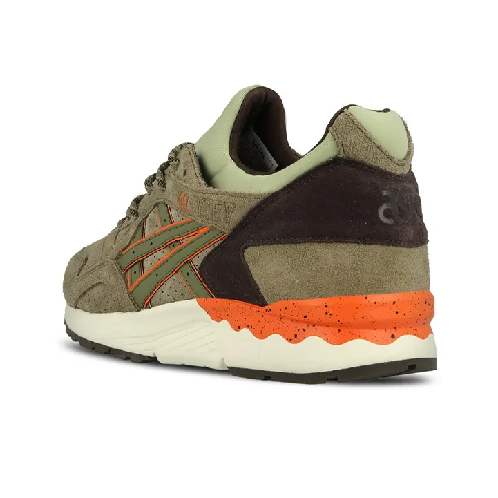 Asics Gel-Lyte 5 Slip-Resistant Low-Top Casual Shoes Men's Olive Green Orange-3