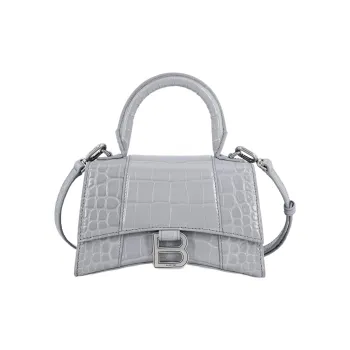 Balenciaga Cow Leather Hourglass Bag, Shoulder Bag, Crossbody Bag, Handbag Extra Small Women's Ivory Gray