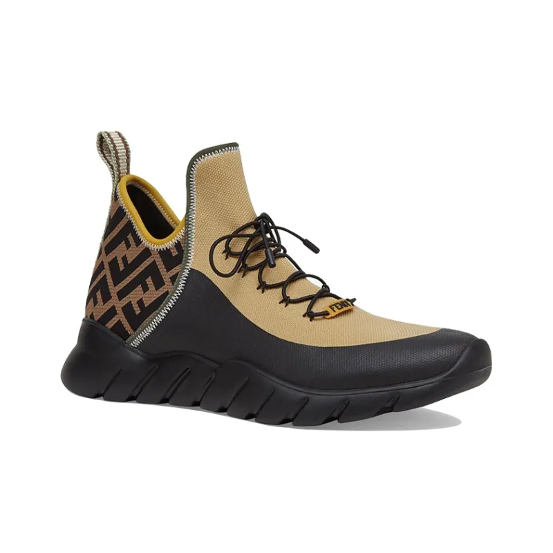FENDI Mid Top Casual Shoes Men's Black-2
