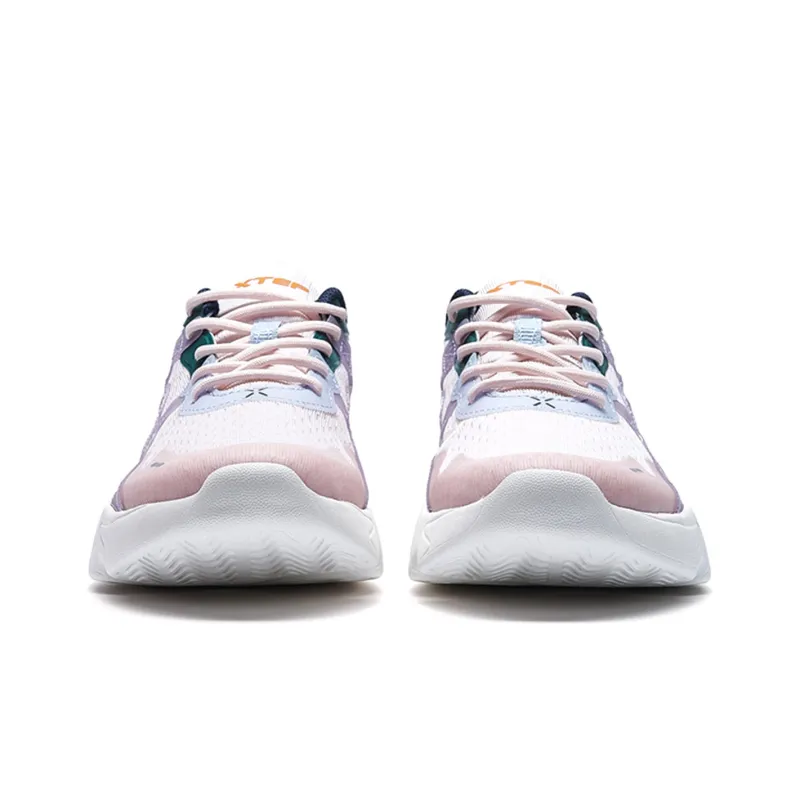 XTEP Anti Slip Wear Resistant Low Top Sports Casual Shoes Women's Pink-2