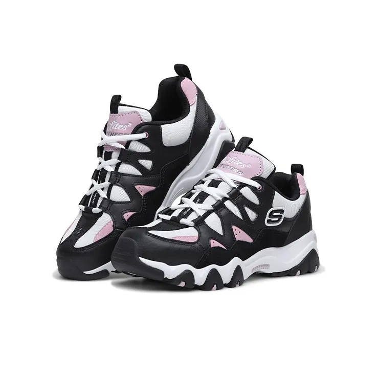 Skechers D'Lites 2.0 Low Top Running Shoes Black/Pink/White Women's-2