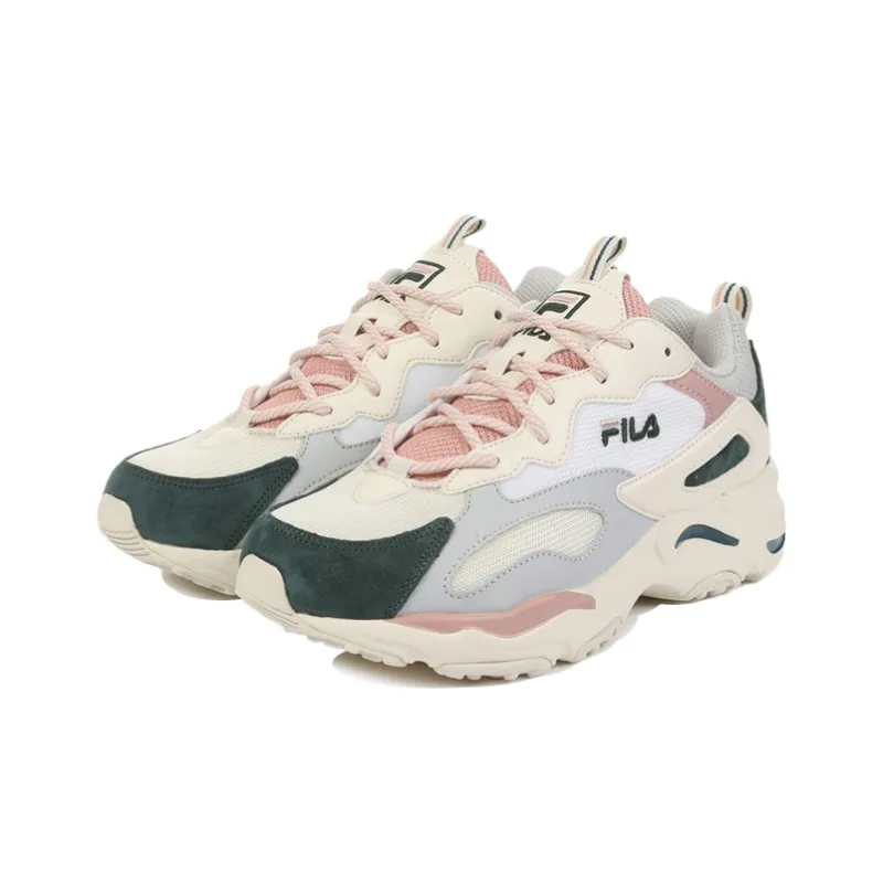 FILA Ray Tracer Low Top Running Shoes White/Pink/Green-2