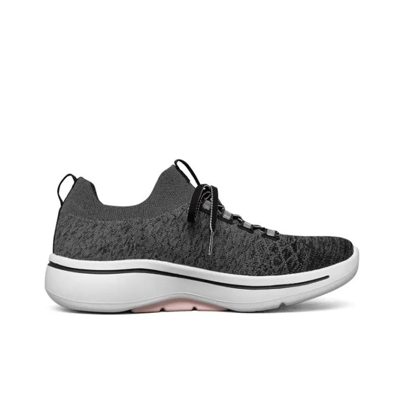 Skechers Go Walk Arch Fit Running Shoes Grey/White/Black Women's-1