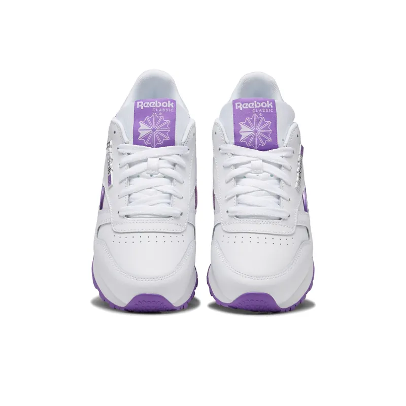 Reebok Classic Leather Sports Casual Shoes 'White Purple' Women's-5