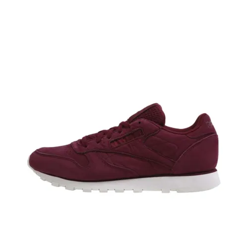 Reebok Classic Leather Casual Shoes Women's Low-Top Burgundy