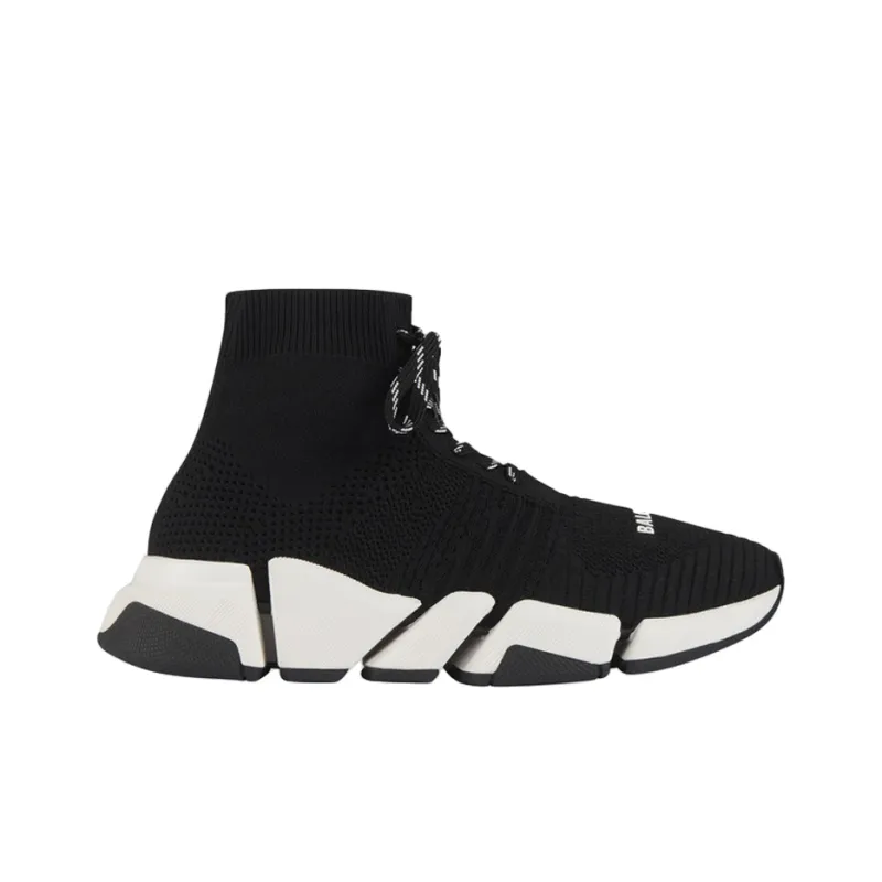 Balenciaga Speed 2.0 Lace Up Black White Women's-1