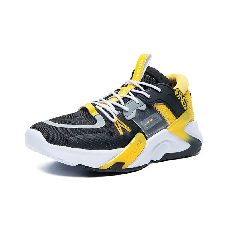 361° Vast NFO Casual Shoes Men Low Top Black White Yellow-1