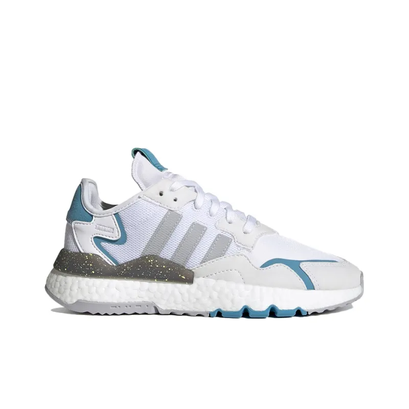 Adidas Originals Nite Jogger Shoes White/Blue Women's-1