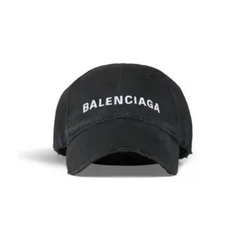 Balenciaga Cotton Baseball Caps Women's Black