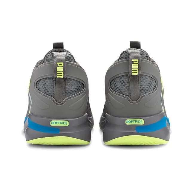 PUMA Softride Rift Tech Cushioned Wear Resistant Lightweight Low Top Casual Shoes Men's Gray Yellow Blue-3