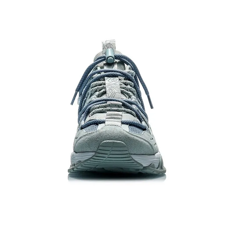 LiNing Slip-Resistant Breathable Low-Top Casual Shoes Men's Gray Mist Green-3