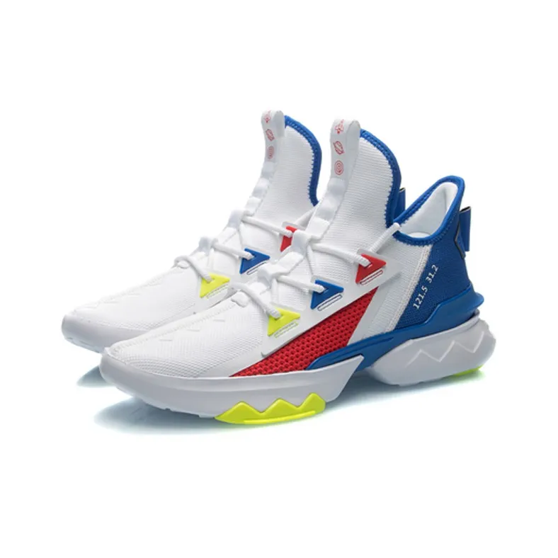 LiNing Slip Resistant, Breathable, Supportive, And Resilient Low Top Sports Casual Shoes Men's White Red Blue-2