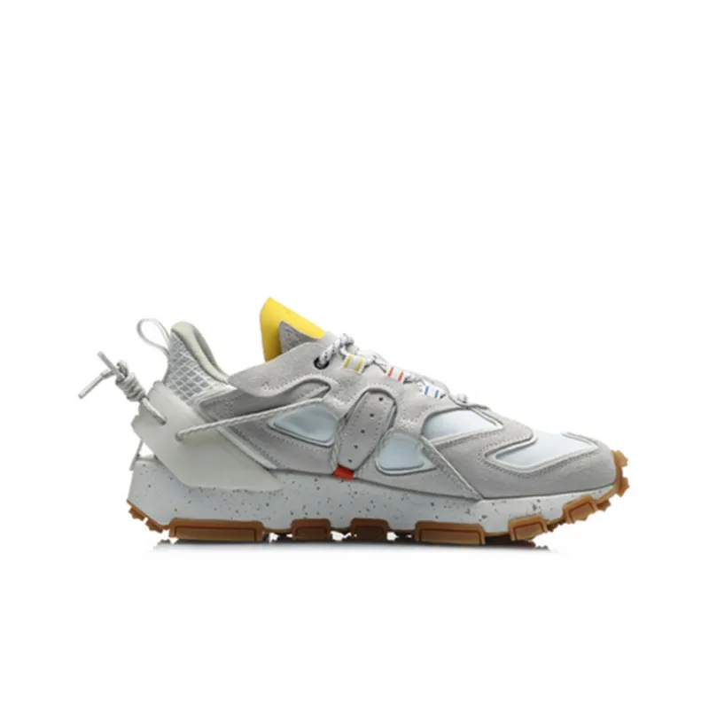 LiNing CF Tracing Anti Slip And Wear Resistant Lightweight Balance Low Top Sports Casual Shoes Men's White Gray-1