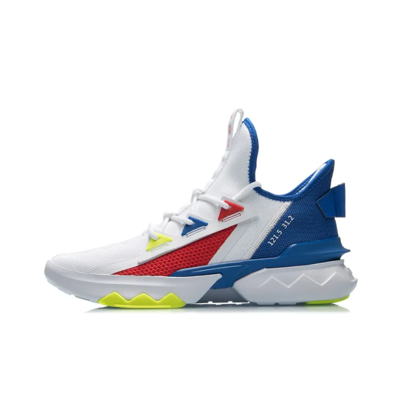 LiNing Slip Resistant, Breathable, Supportive, And Resilient Low Top Sports Casual Shoes Men's White Red Blue-0