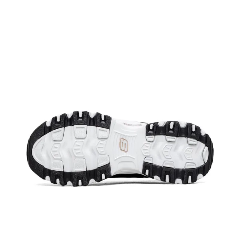 Skechers D'LITES 1.0 Cushioning Anti Slip And Wear Resistant Low Top Casual Shoes Women's Black Rose Gold-4